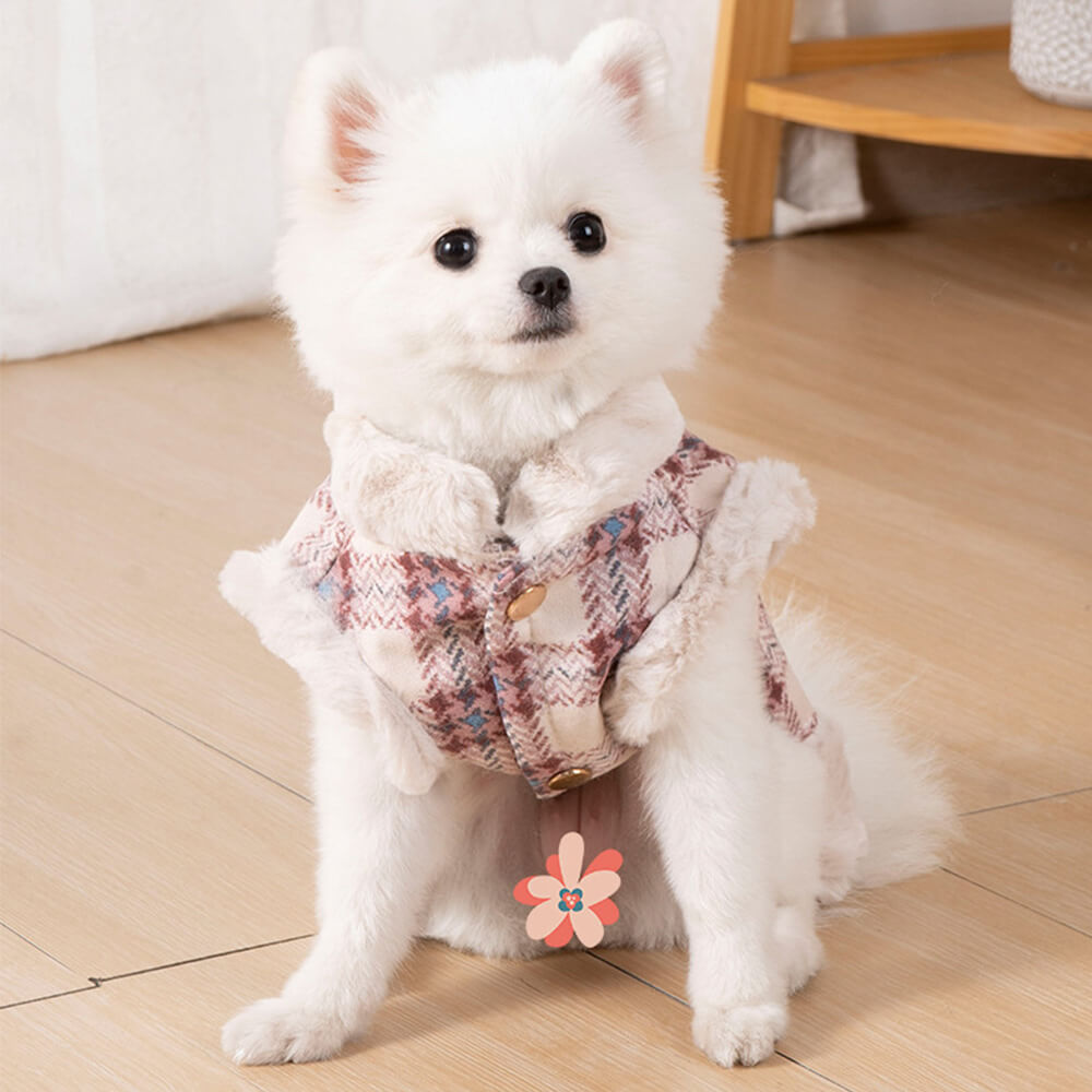 Plaid Fleece Pullover Dog Jacket - A Warm and Stylish Winter Jacket Dog Jumper