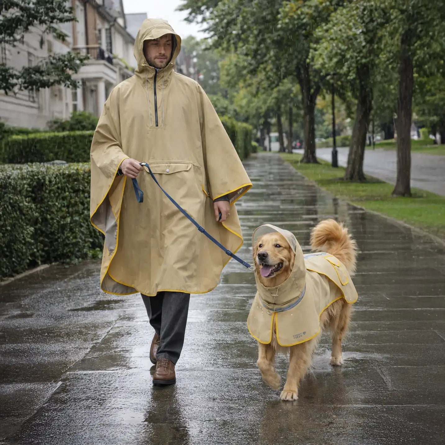 Adjustable Reflective Waterproof with Pocket Dog Raincoat Human Matching -Stay Dry