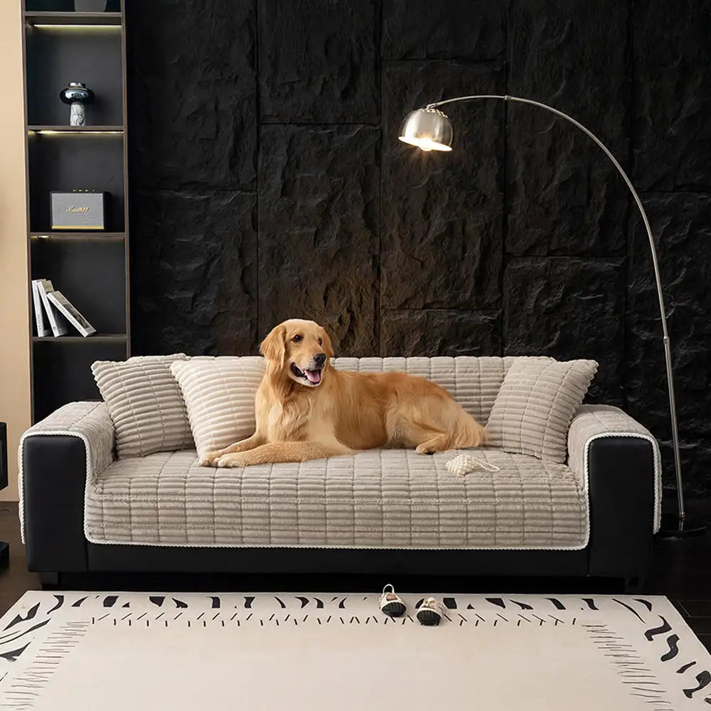 Waterproof One-Piece Cozy Flannel Sofa Protection Non-Slip Couch Cover & Office Chair Protector