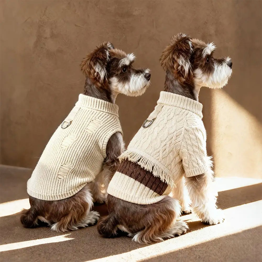 Retro Cable Knit Dachshund And Small To Medium-Sized Dog Jumper