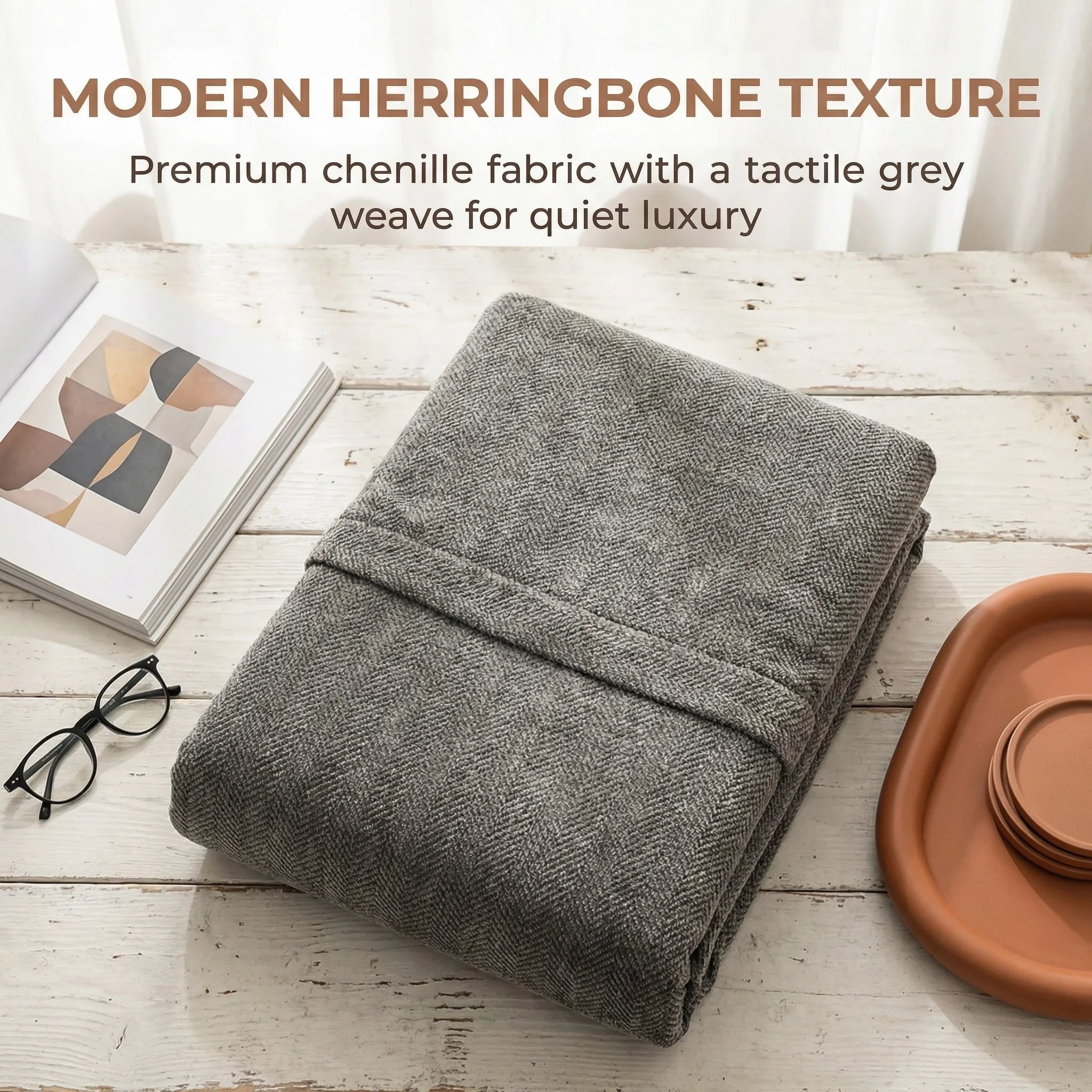 Herringbone Full Coverage Scratch-Resistant Sofa Protection Magic Stretch Corner Couch Cover