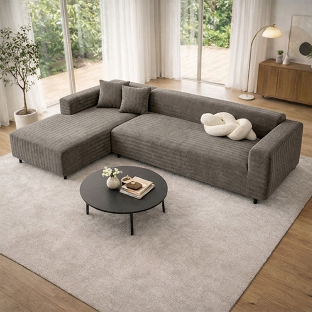 Herringbone Full Coverage Scratch-Resistant Sofa Protection Magic Stretch Corner Couch Cover