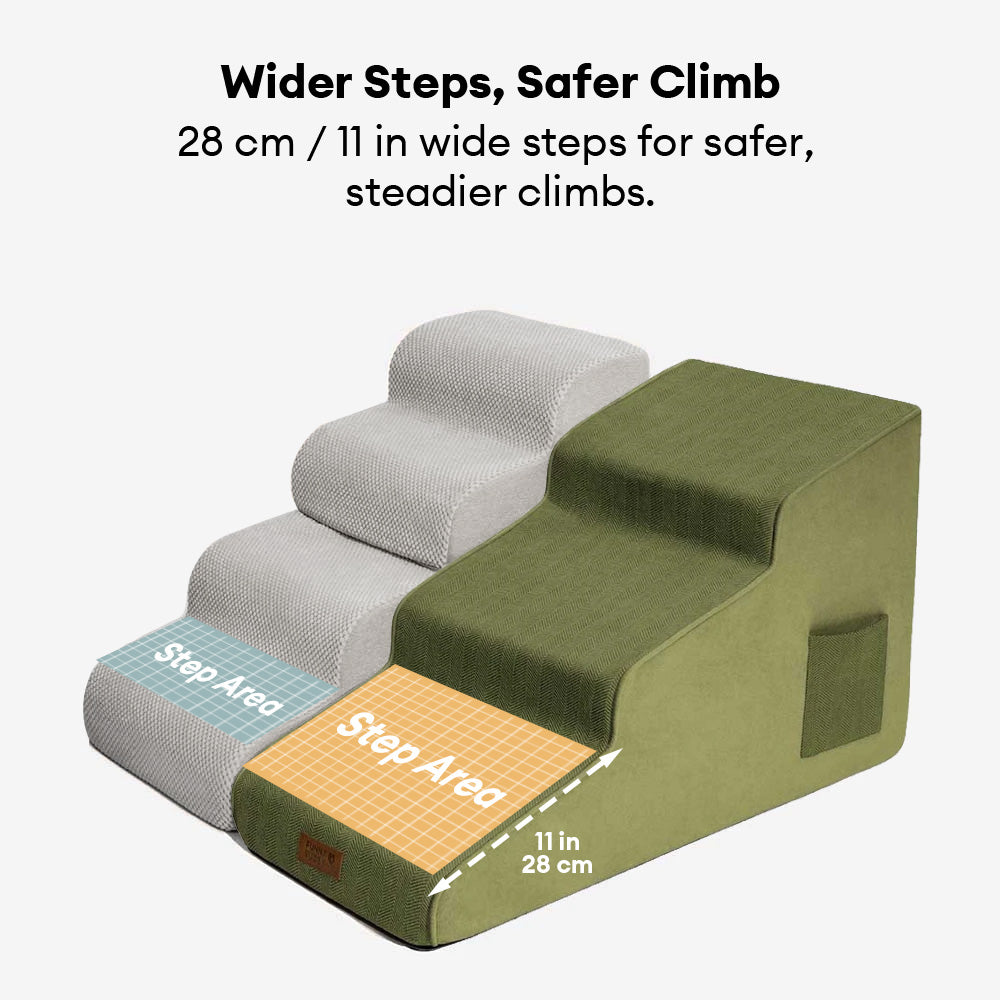 Non-slip All-season Extra Wide Portable Dog Stairs - Retro