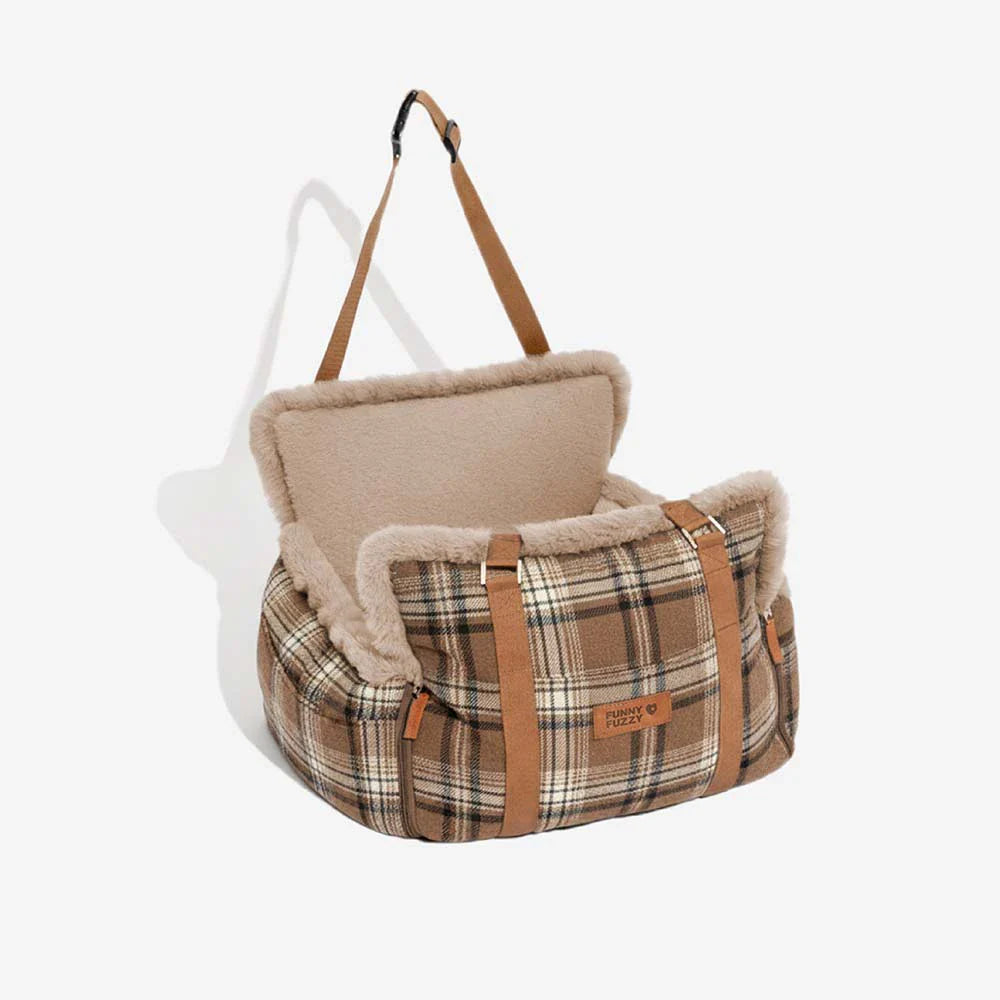 3 in 1 Fluffy Warmth Safe Dog Booster Car Seat Bed - Winter Cruiser