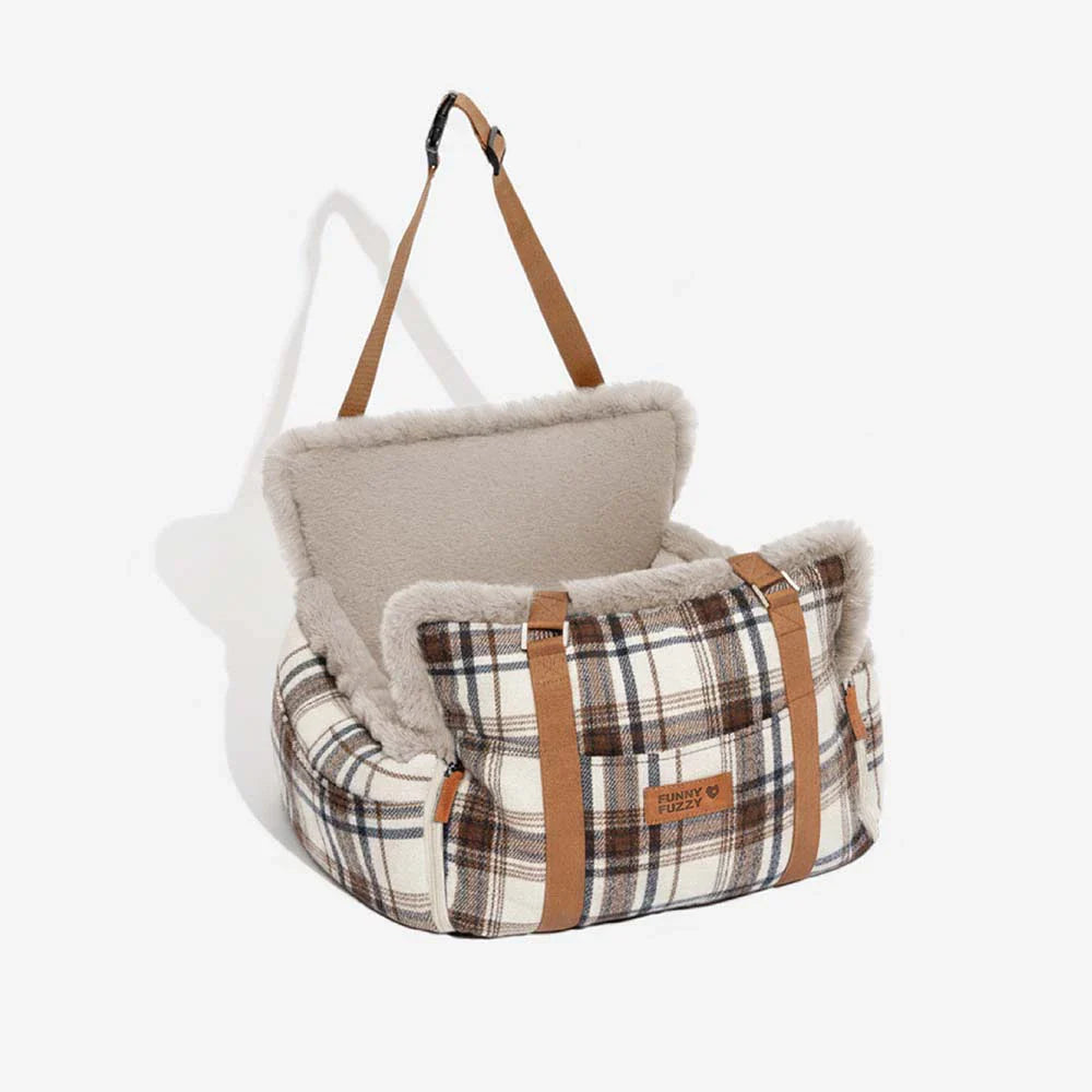 3 in 1 Fluffy Warmth Safe Dog Booster Car Seat Bed - Winter Cruiser