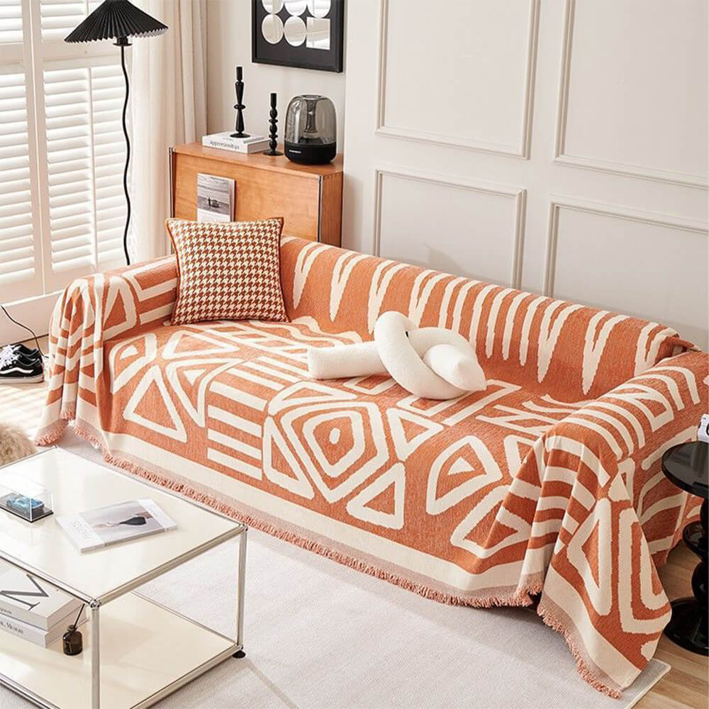 Five-Colour Geometric Sofa Cover - Bold Patterns for a Modern Look