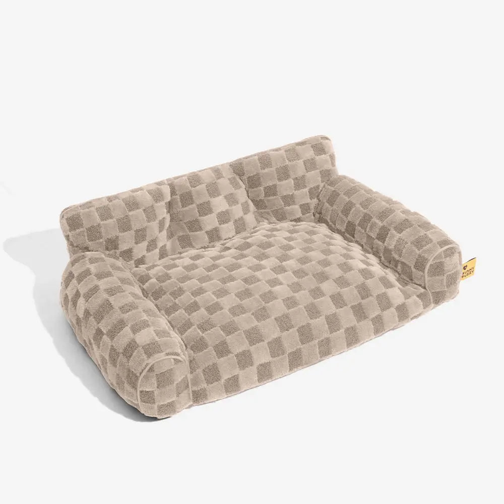 Chequered Fluffy Removable Orthopaedic Dog Bolster Bed – CosyNest