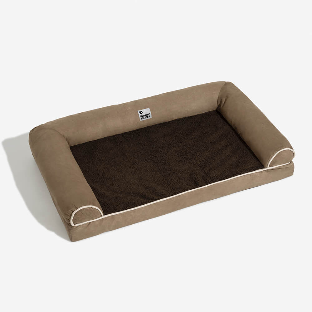 Faux Fleece & Suede Full Support Orthopaedic Dog Bed