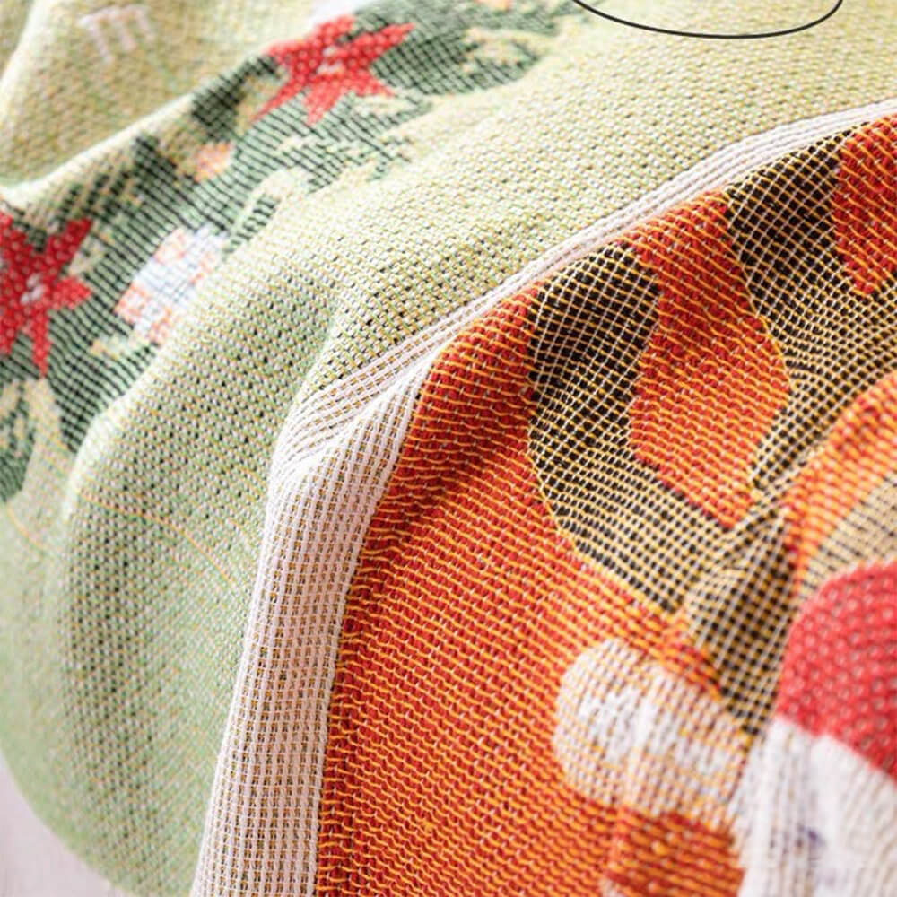 Christmas-Themed Soft Jacquard Knitted Decorative Sofa Cover