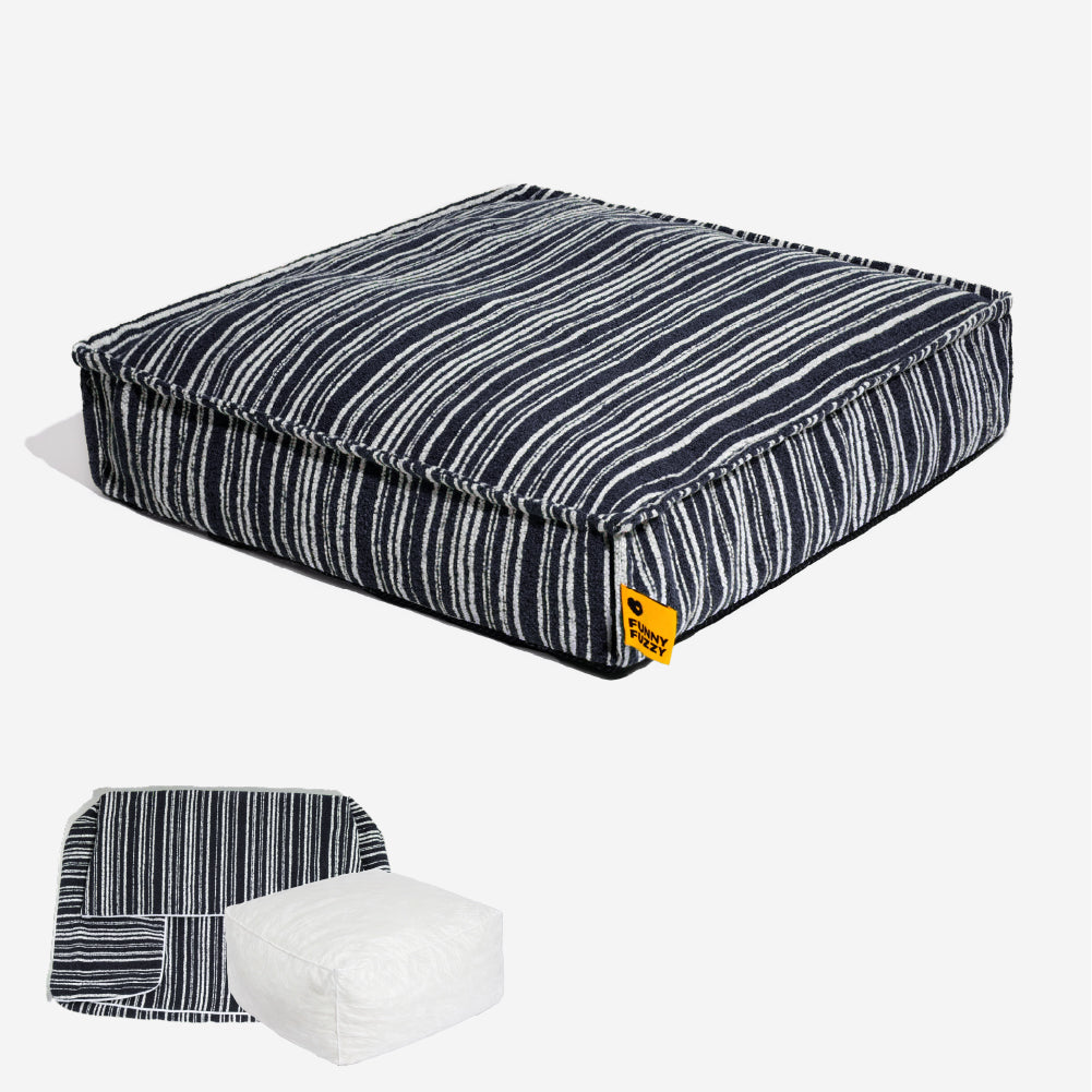 Sustainable Storage Pouf Ottoman & Boucle Dog Bed - Funnyfuzzy SnugNest