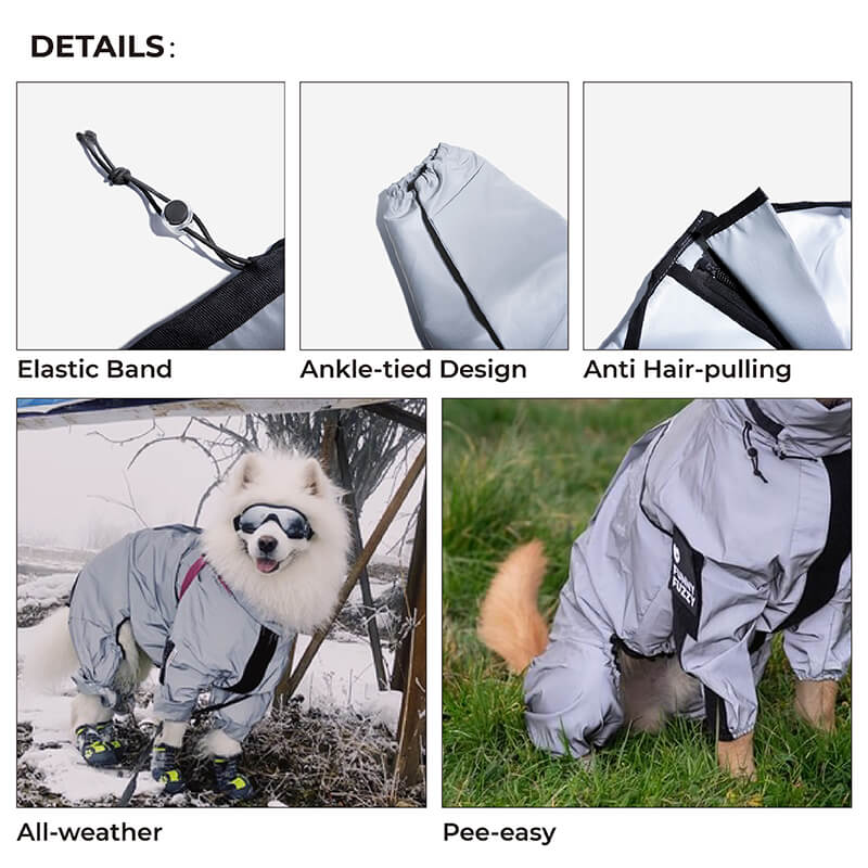 Reflective All-weather Waterproof Space Coat Dog Rain Coat