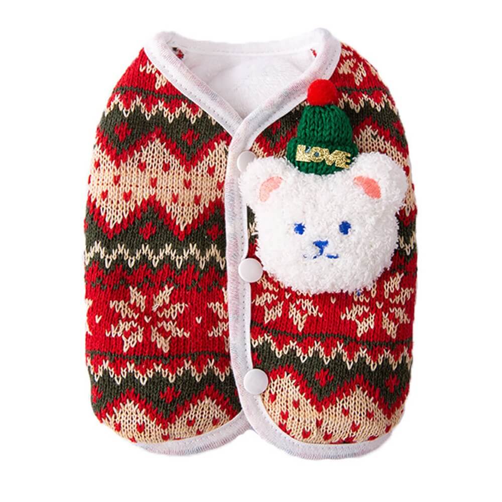 Festive Bear Knit Dog Sweater – Cosy and Perfect for the Holidays