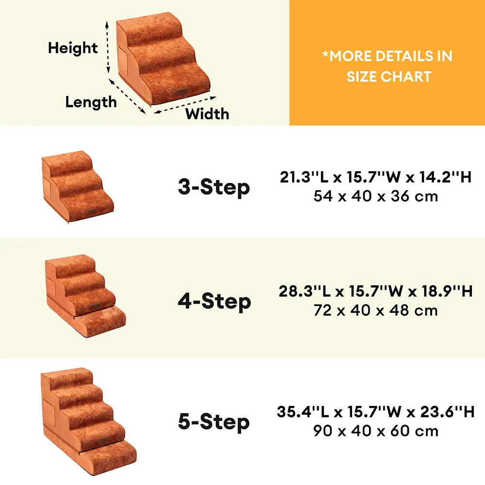 2-in-1 Foam Dog Stairs & Pet Mat with Plush Velvet Cover