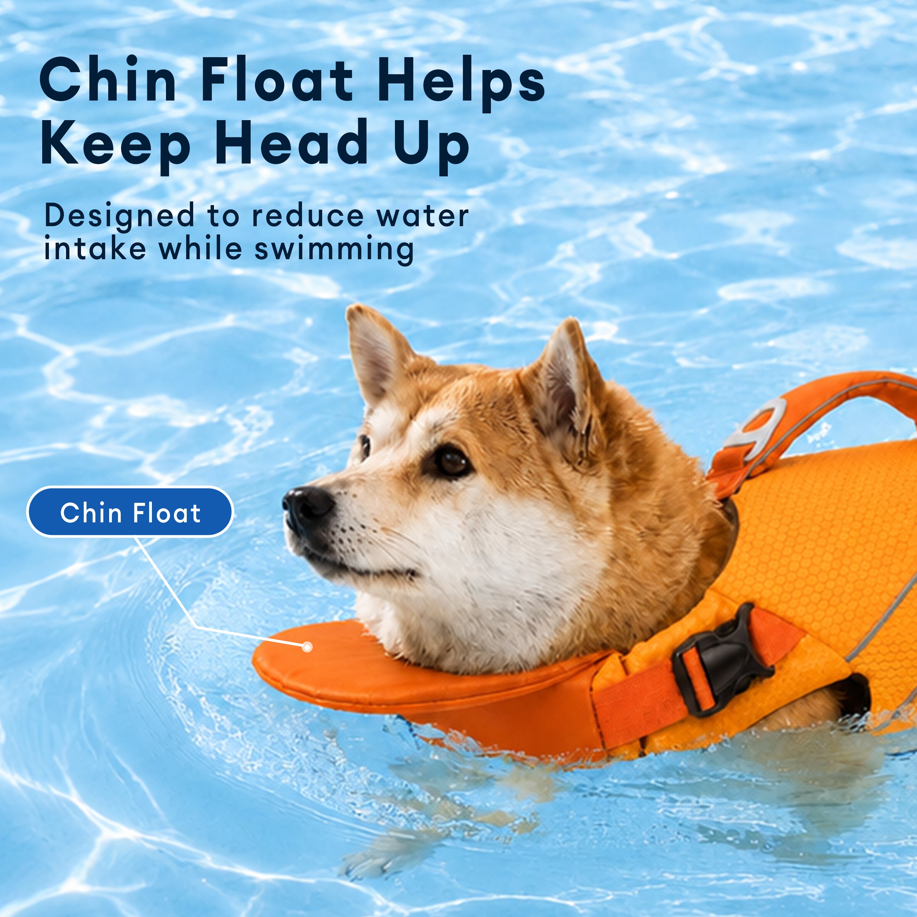 Dog Life Jacket with Detachable Chin Support