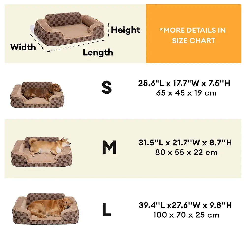 Chequered Fluffy Warm Washable Orthopaedic Dog Bolster Bed – CloudNooki