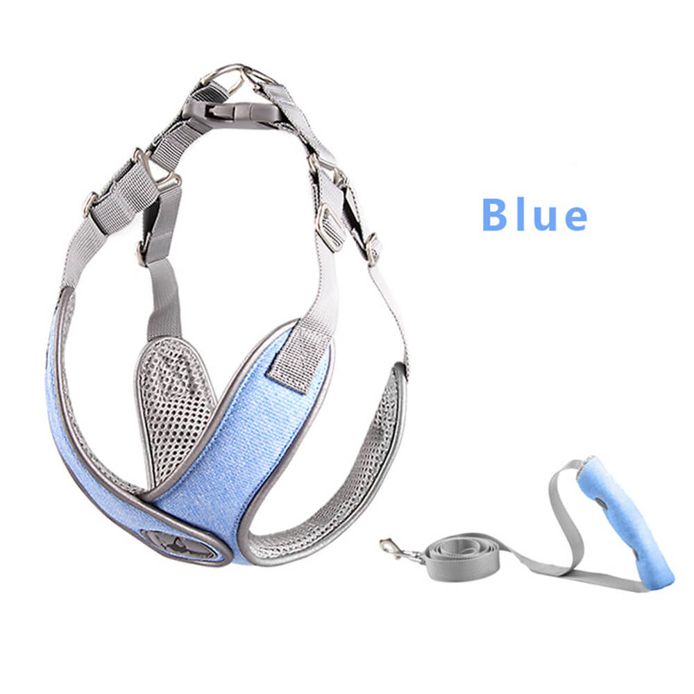 Breathable Reflective Vest Style Dog Lead and Chest Harness