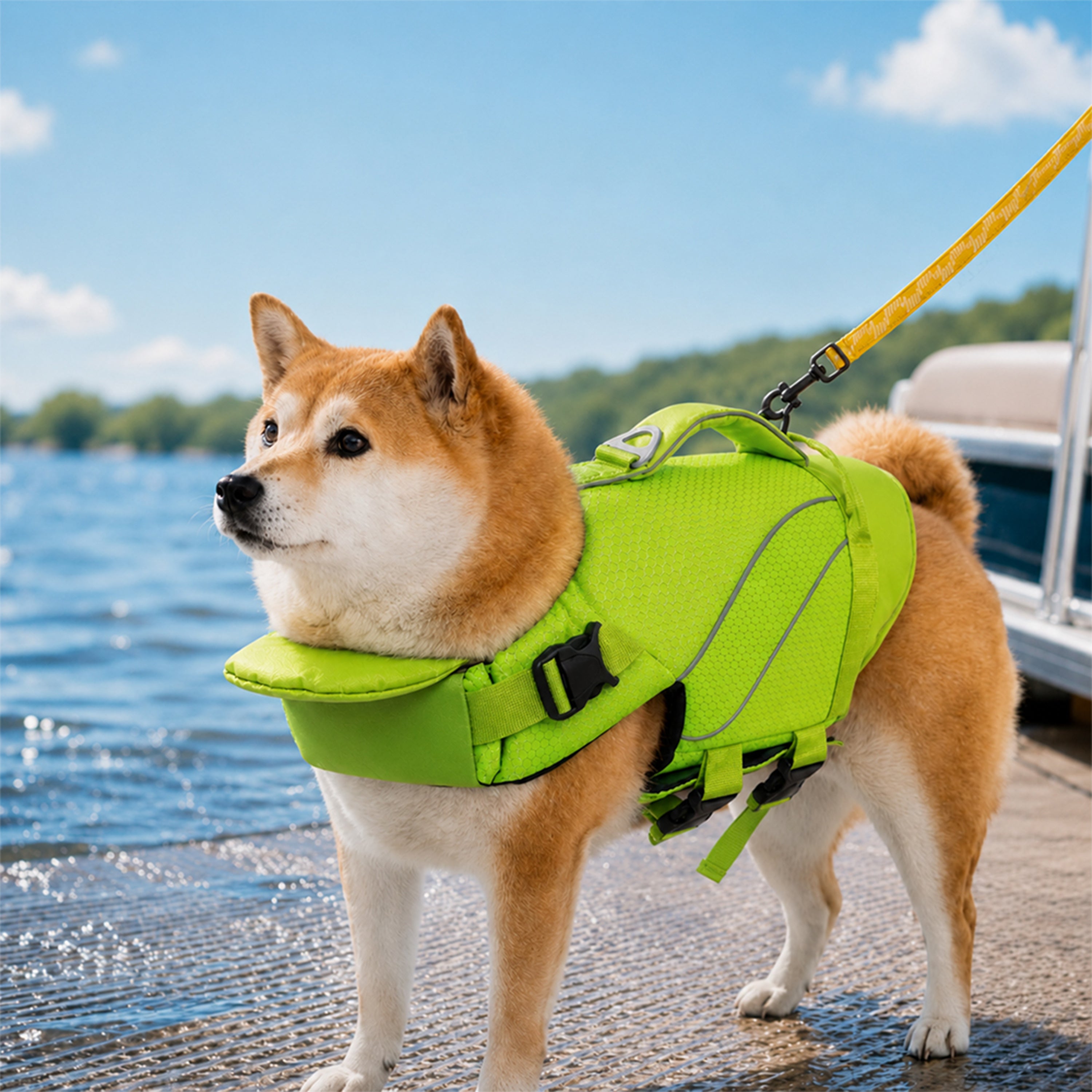 Dog Life Jacket with Detachable Chin Support