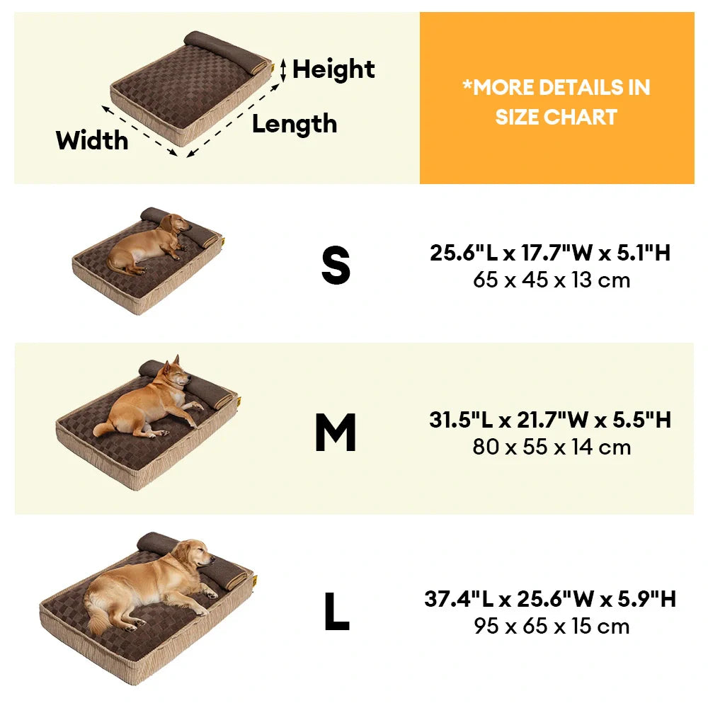 Fluffy Warm Detachable Orthopaedic Dog Bed - Checker Cocoon