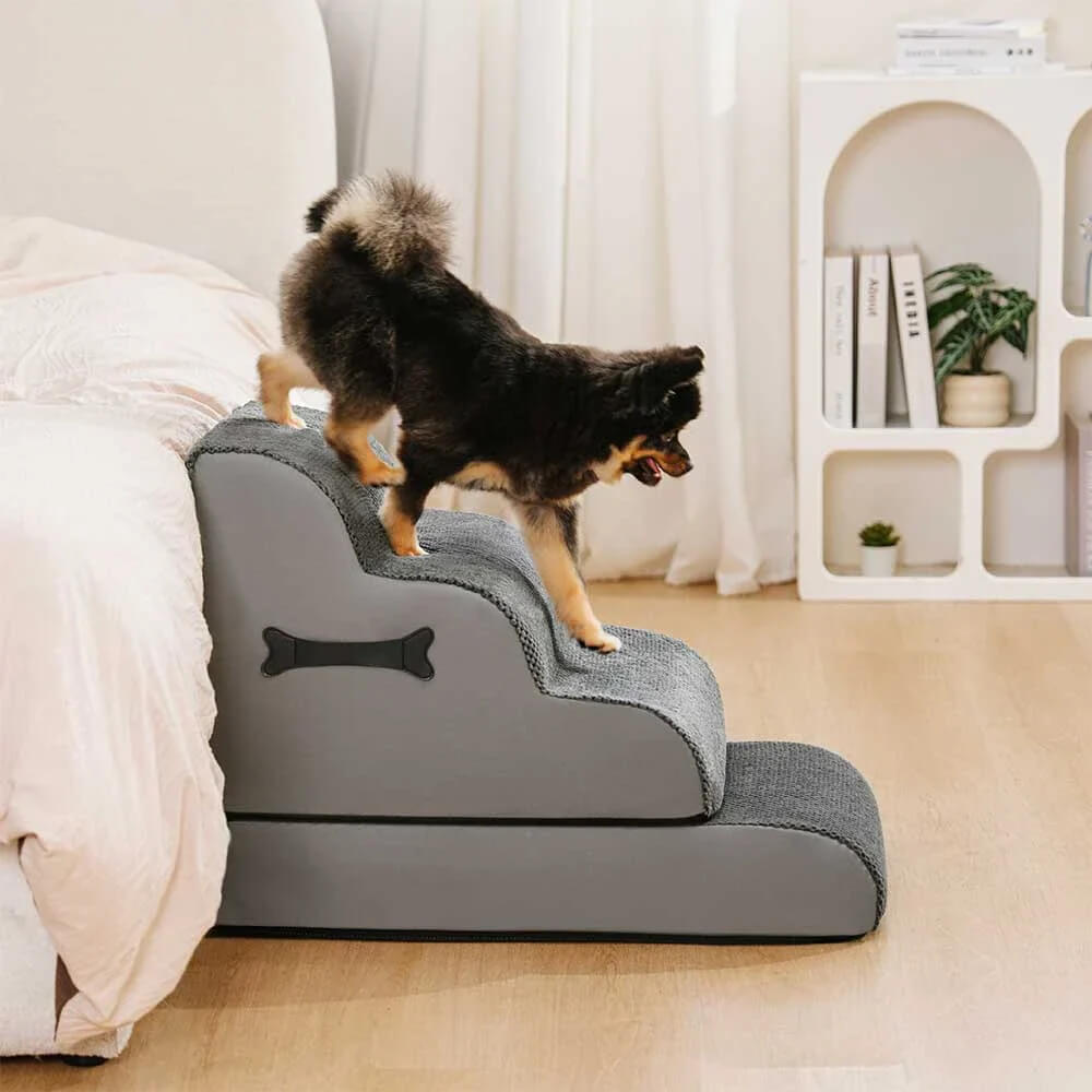 Adjustable Non-Slip Washable Soft Dog Steps with Gentle Ramp