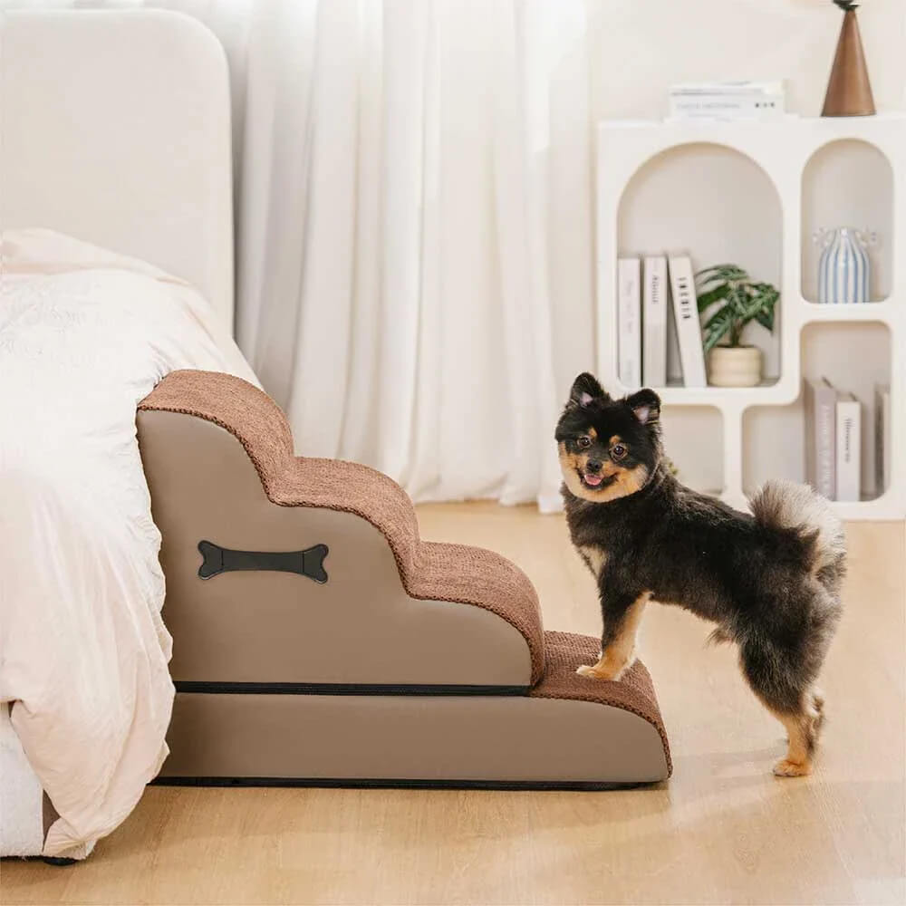 Adjustable Non-Slip Washable Soft Dog Steps with Gentle Ramp
