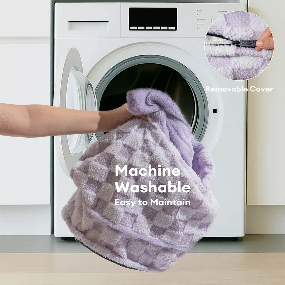 Chequered Fluffy Warm Washable Orthopaedic Dog Bolster Bed – CloudNooki