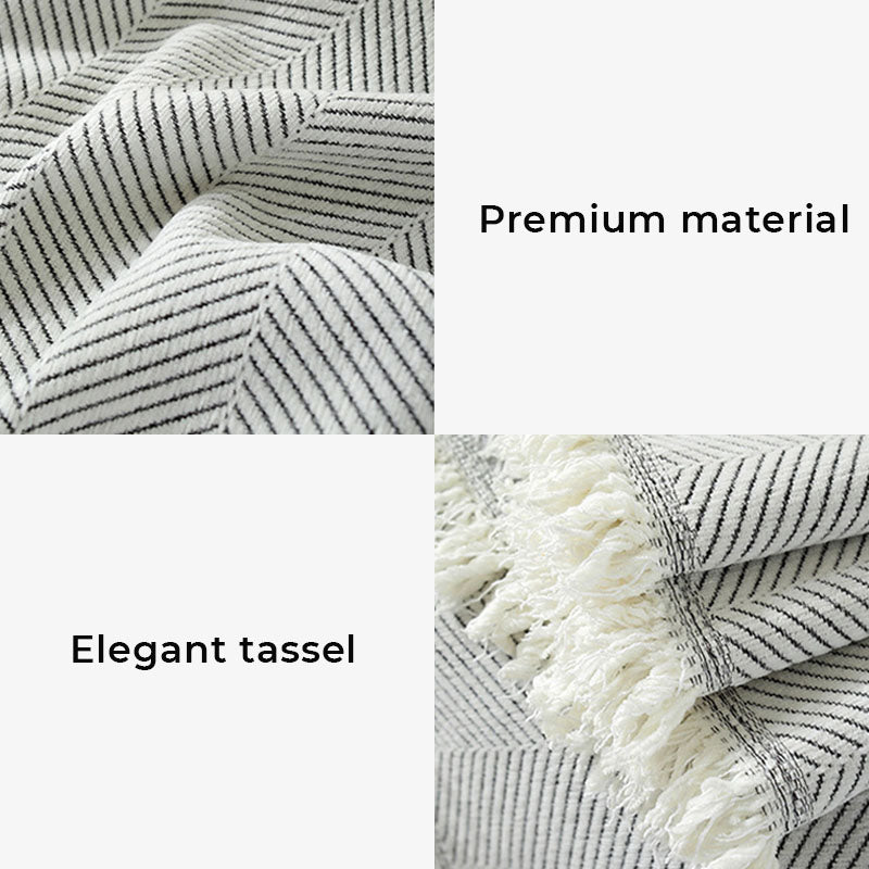 Chenille Blanket Herringbone Tassel Outdoor Garden Sofa Cover Sofa Throw Blanket