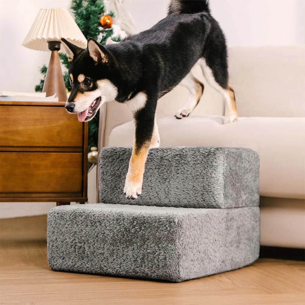 Chenille Durable Scratch-Resistant Foldable Blocks Multi-Level Dog Steps