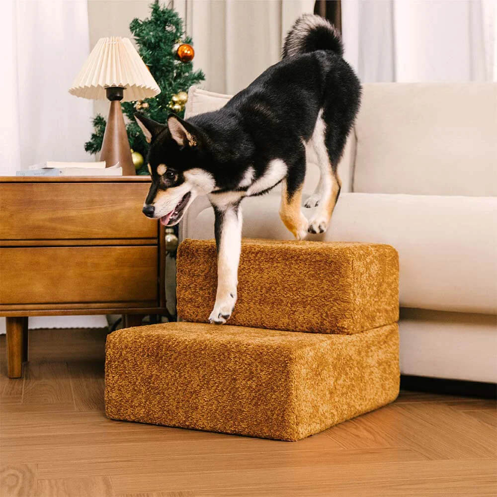Chenille Durable Scratch-Resistant Foldable Blocks Multi-Level Dog Steps