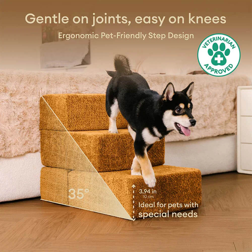 Chenille Durable Scratch-Resistant Foldable Blocks Multi-Level Dog Steps