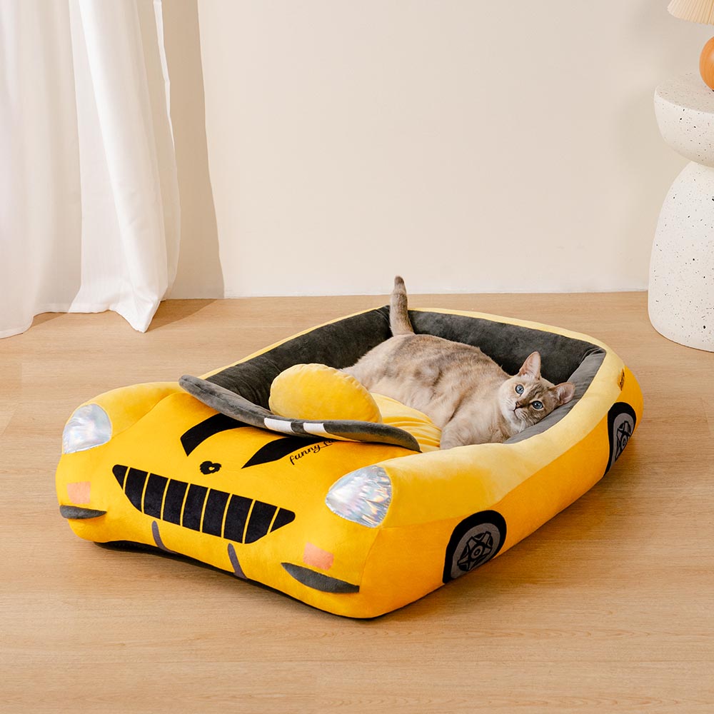 Classic Convertible Race Car Bolster Cat Bed - Fast&Fur