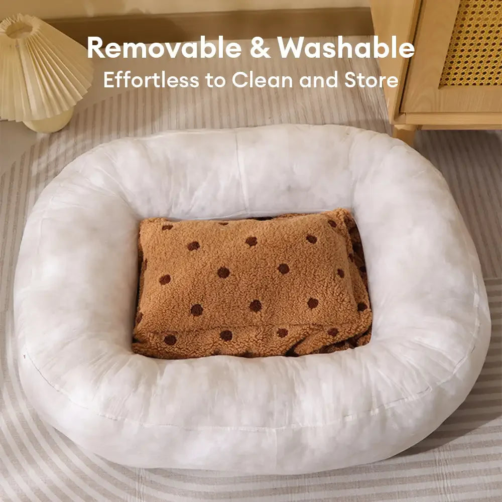 Cookie Plush Winter Warm Cosy Deep Sleep Dog Bed