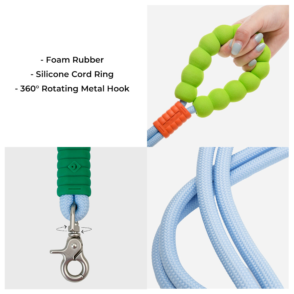 Cotton Candy Dual-Section Braided Dog Walking Lead