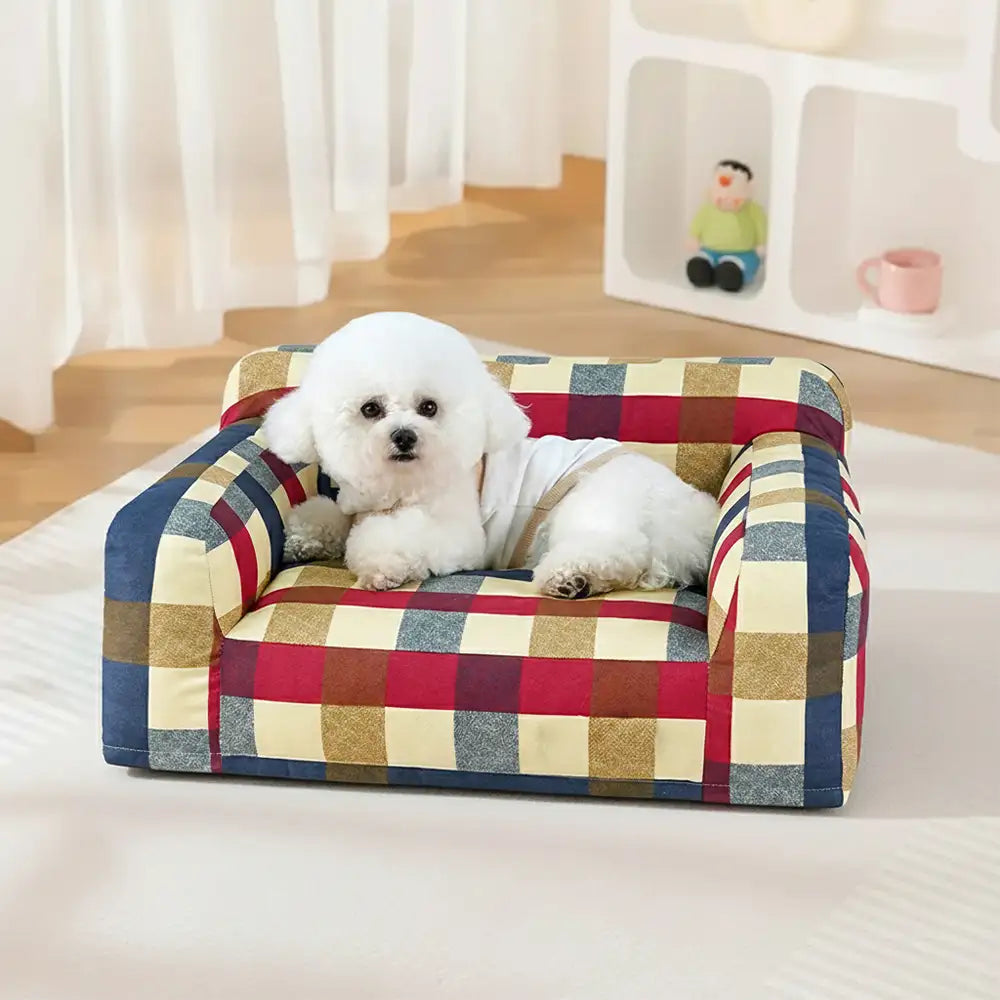 Cotton Canvas Fabric Breathable Scratch-Resistant Dog Sofa Bed