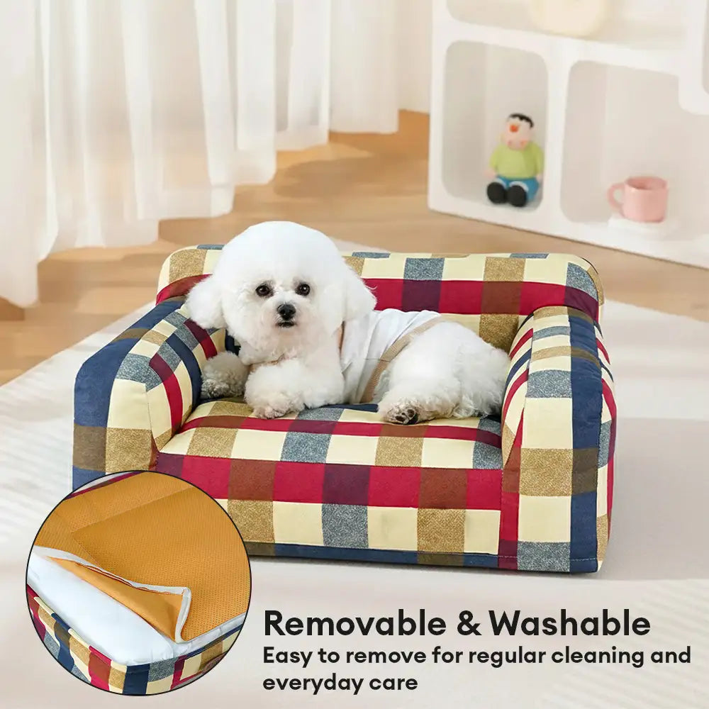 Cotton Canvas Fabric Breathable Scratch-Resistant Dog Sofa Bed
