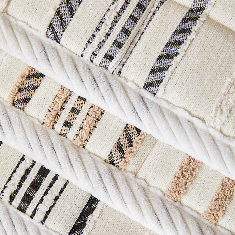 Cosy Chenille Striped Plush Sofa Protector Pet Mat Non-slip Sofa Cover