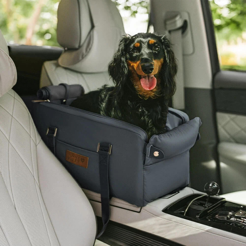 Deluxe Faux Leather Safety Center Console Pet Car Seat and Carrier - Urban Voyager