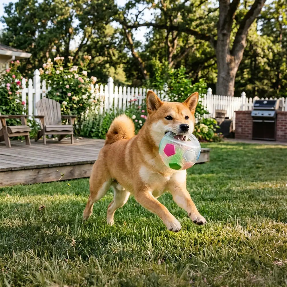 Dog Toy Soccer Ball with Handle Floating Chew Toy