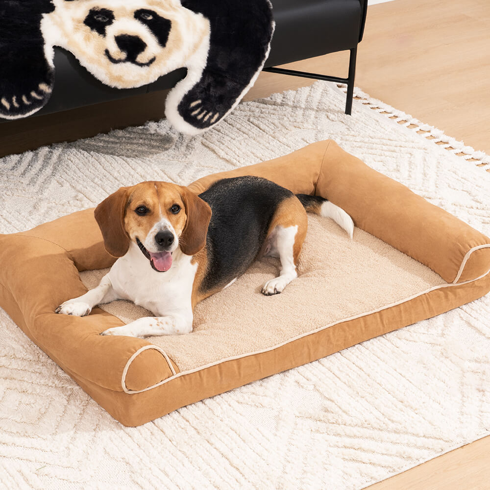 Faux Fleece & Suede Full Support Orthopaedic Dog Bed