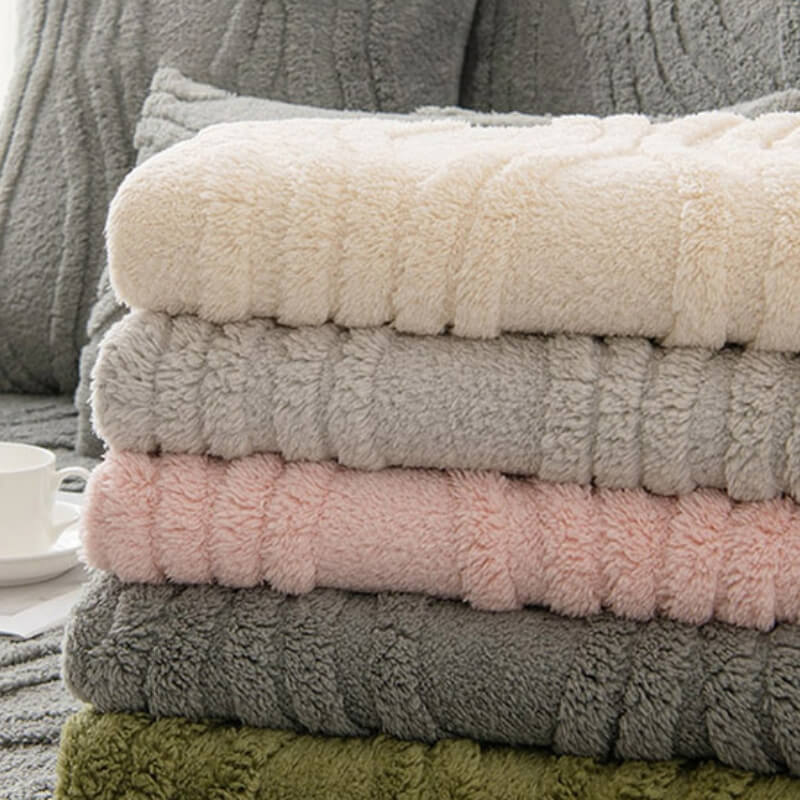 Elegant Grey Textured Non-Slip Thick Plush Sofa Cover