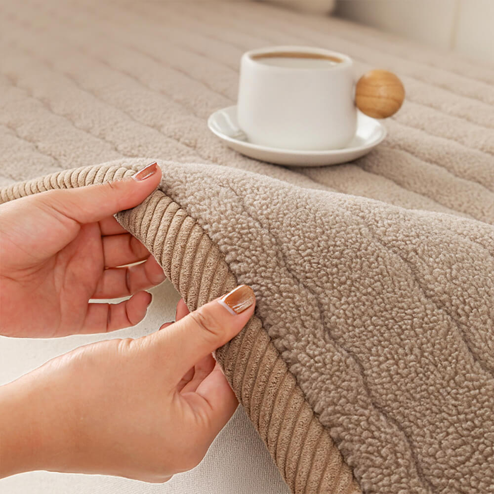 Creamy Soft Breathable Lambskin Sofa Cover