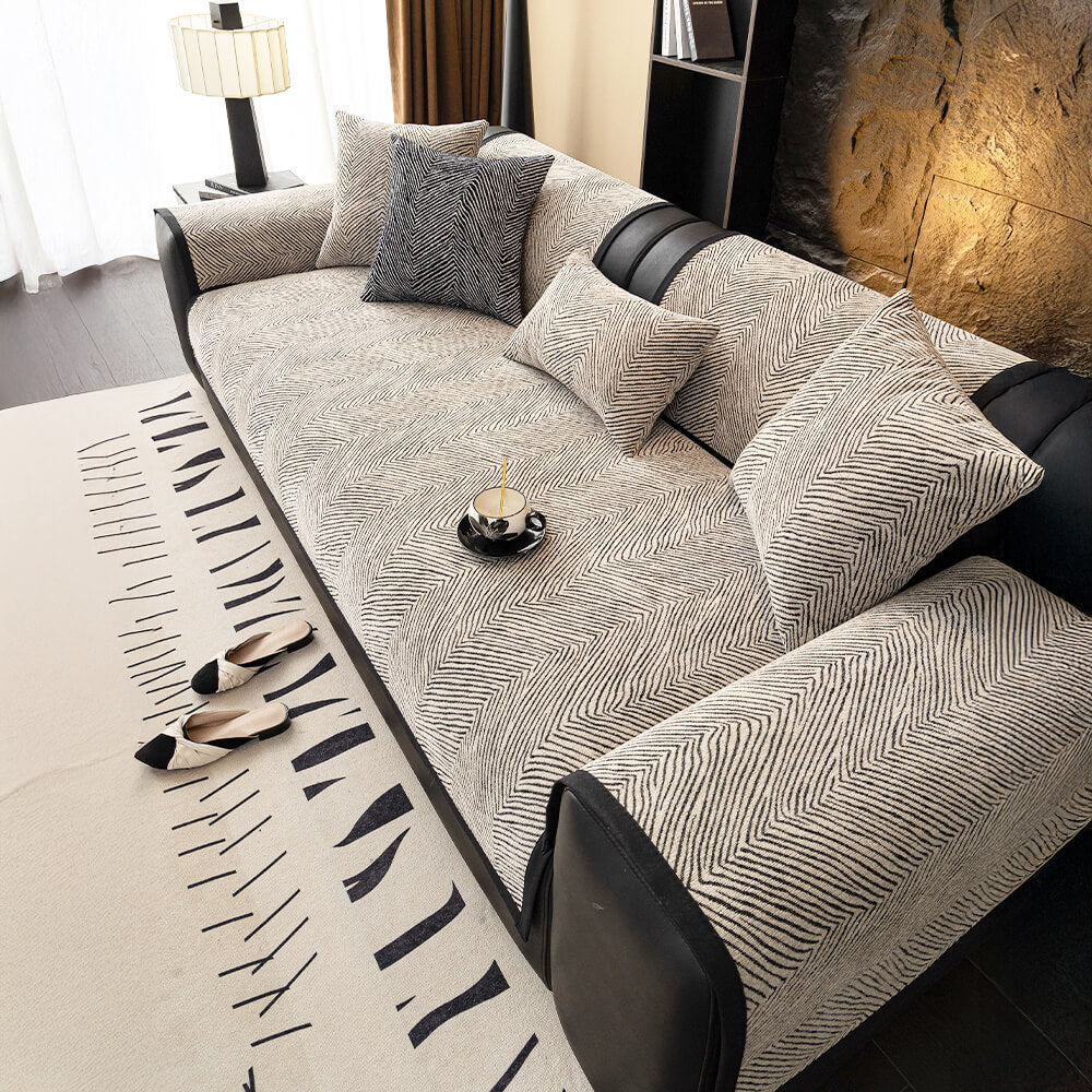 Irregular Tree Pattern Thick Chenille Sofa Cover