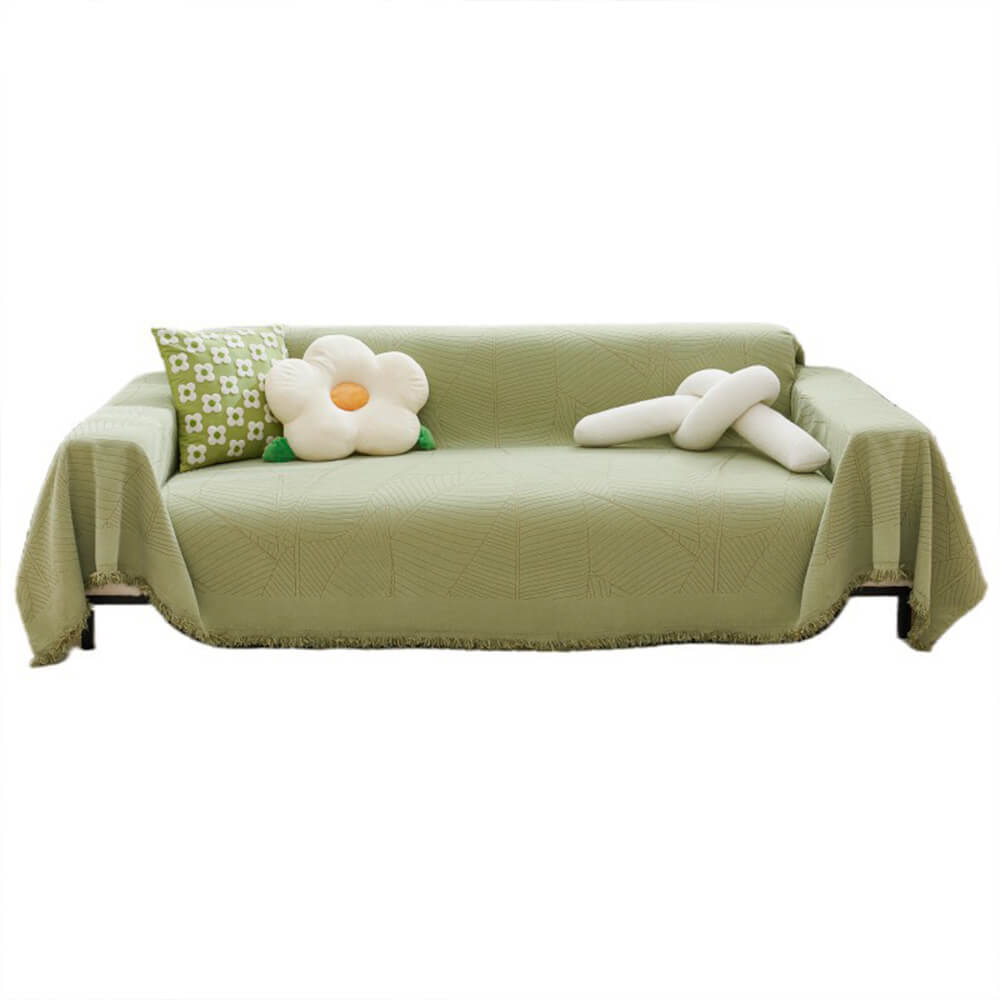 Chenille Large Leaf Full Coverage Thickened Anti-Scratch Sofa Cover