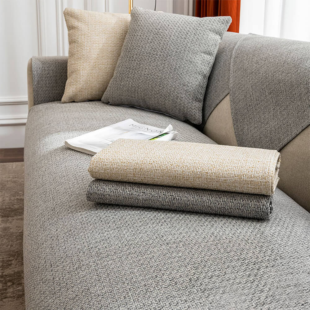 Minimalist Solid Colour Breathable Linen Sofa Cover