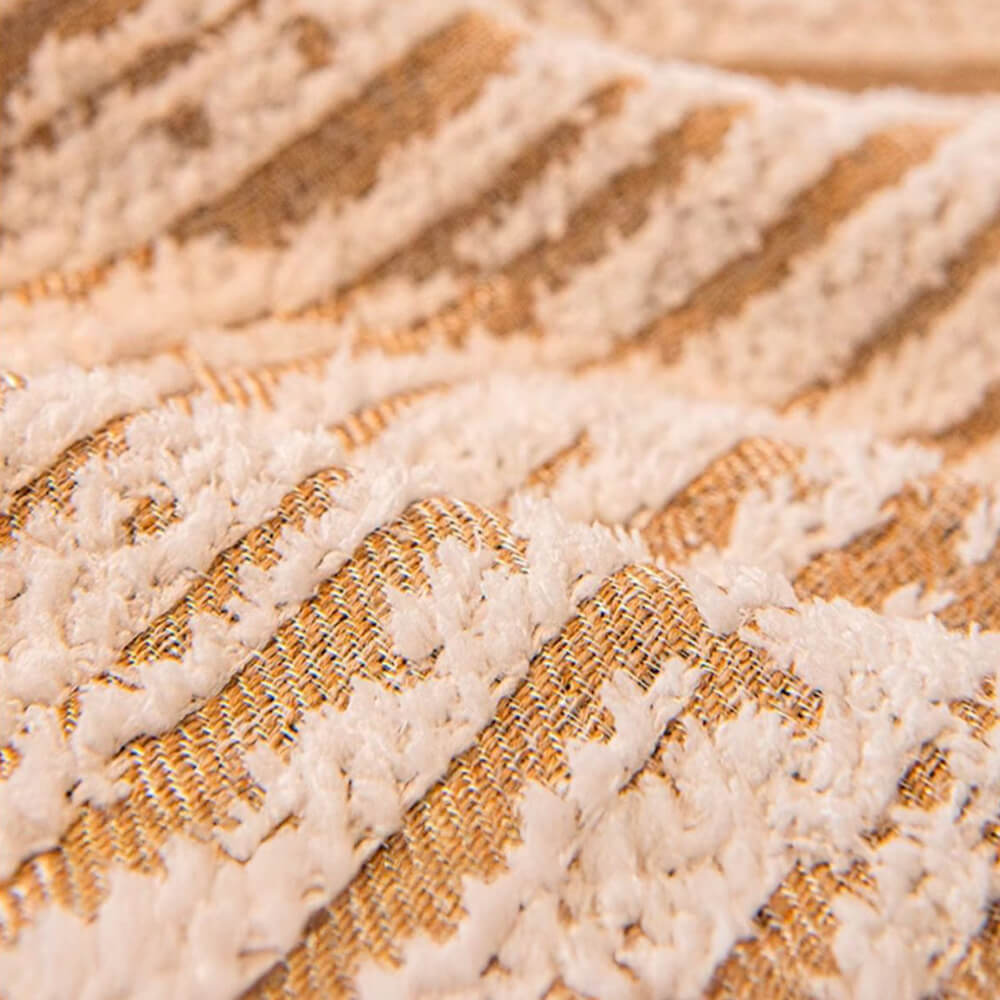 Modern Abstract Lines Plush Sofa Cover with Wavy Edges