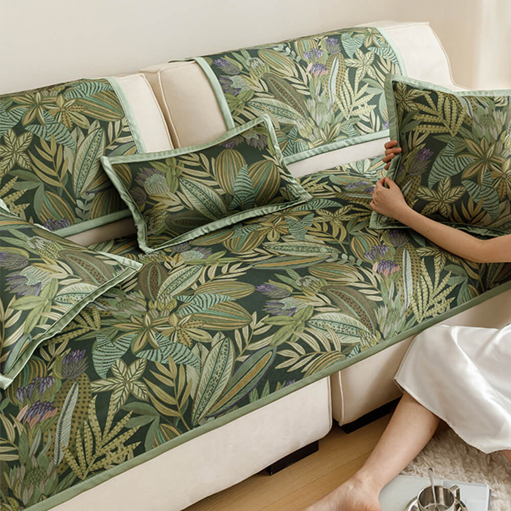 All-Season Cooling Pastoral Floral Sofa Cover
