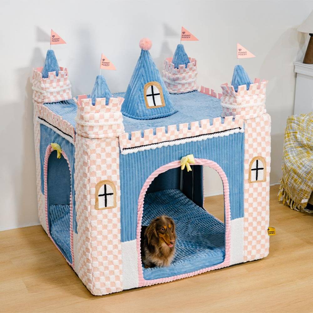 Cosy Orthopaedic Kids Indoor Play Castle Bed Dog Tent Bed - Fairytale Dreamland