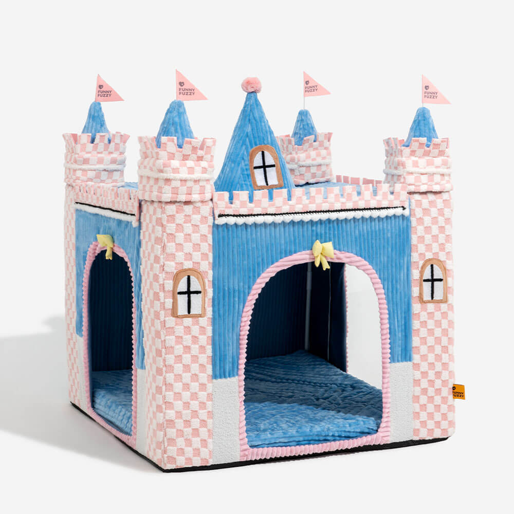 Cosy Orthopaedic Kids Indoor Play Castle Bed Dog Tent Bed - Fairytale Dreamland