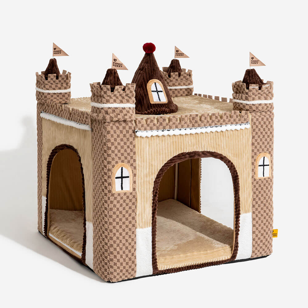 Cosy Orthopaedic Kids Indoor Play Castle Bed Dog Tent Bed - Fairytale Dreamland