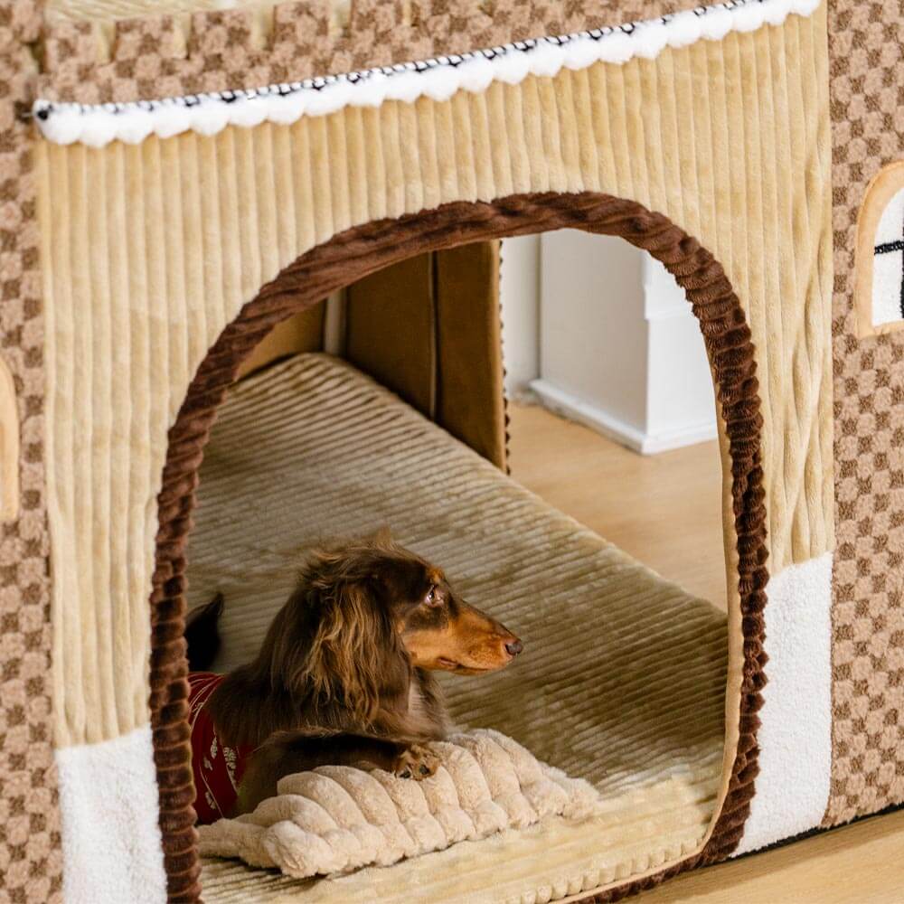 Cosy Orthopaedic Kids Indoor Play Castle Bed Dog Tent Bed - Fairytale Dreamland