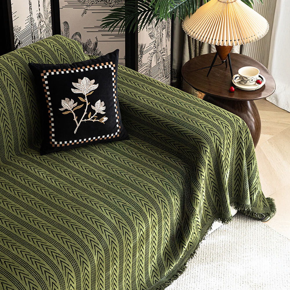 Jacquard Tassel Chenille Sofa Cover Sofa Throws
